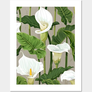 Calla lily pattern soft color Posters and Art